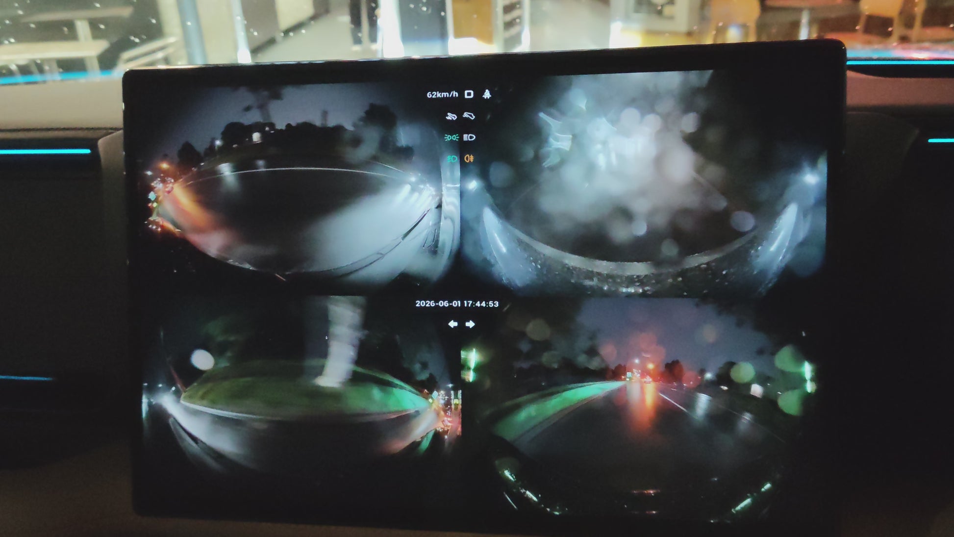 Night driving footage recorded by a compatible dashcam application